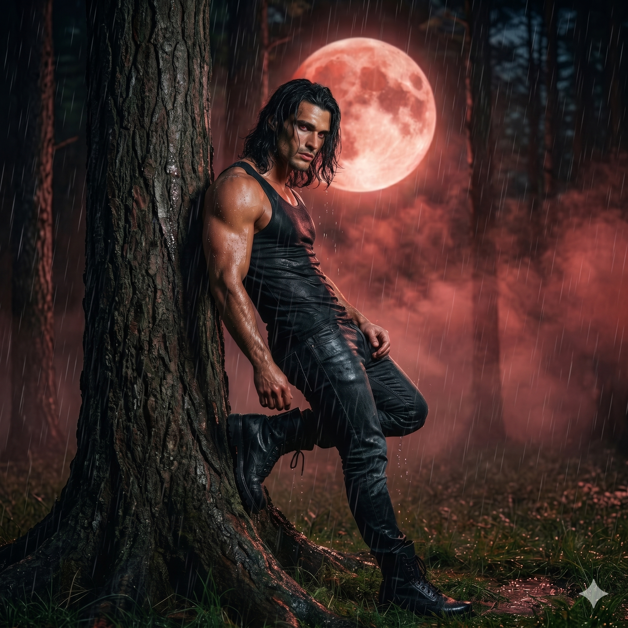 Rhys Crimson Badmoon - Personaje de Luz de luna carmesí